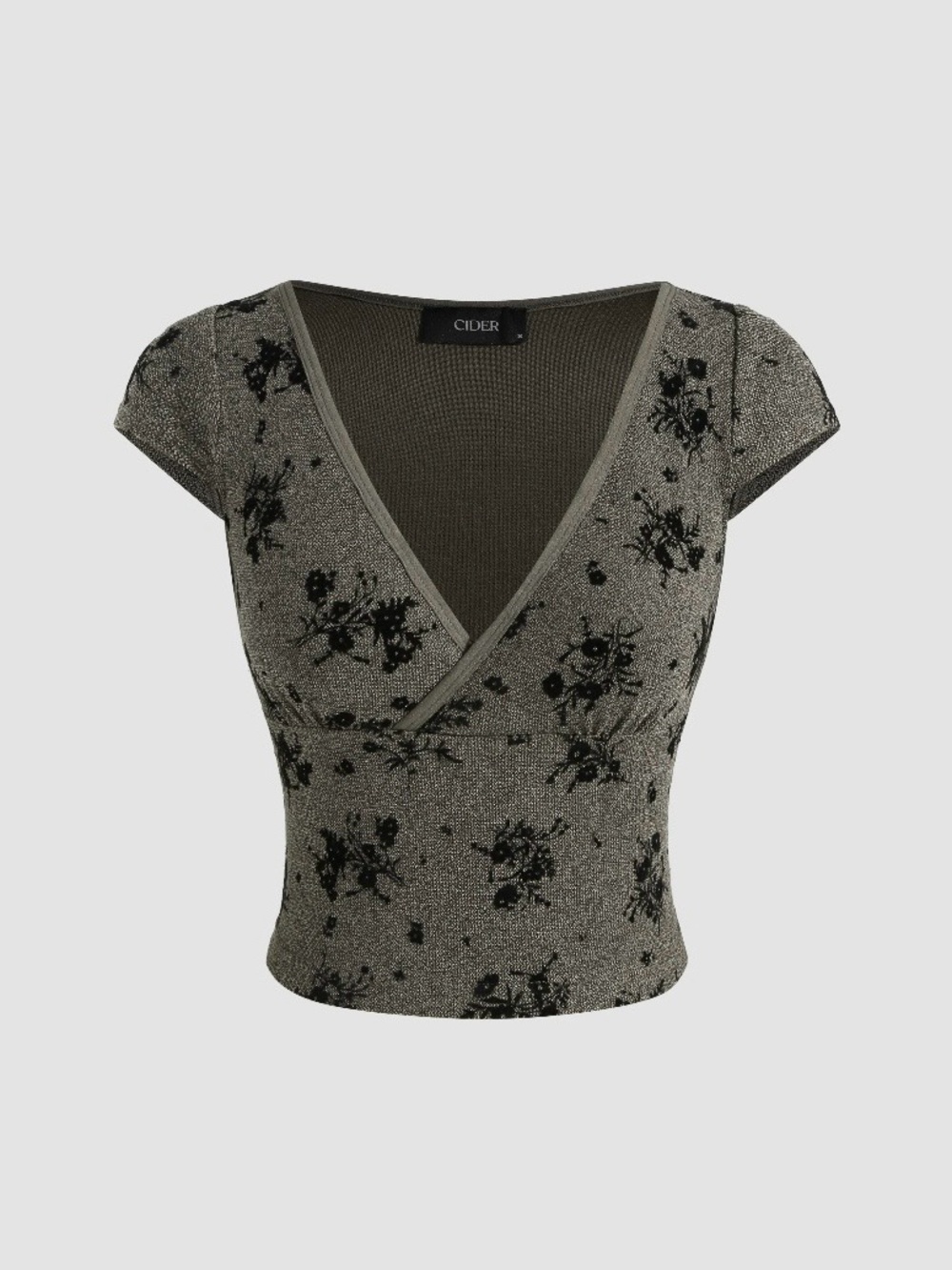 Cider Floral Wrap Crop Top